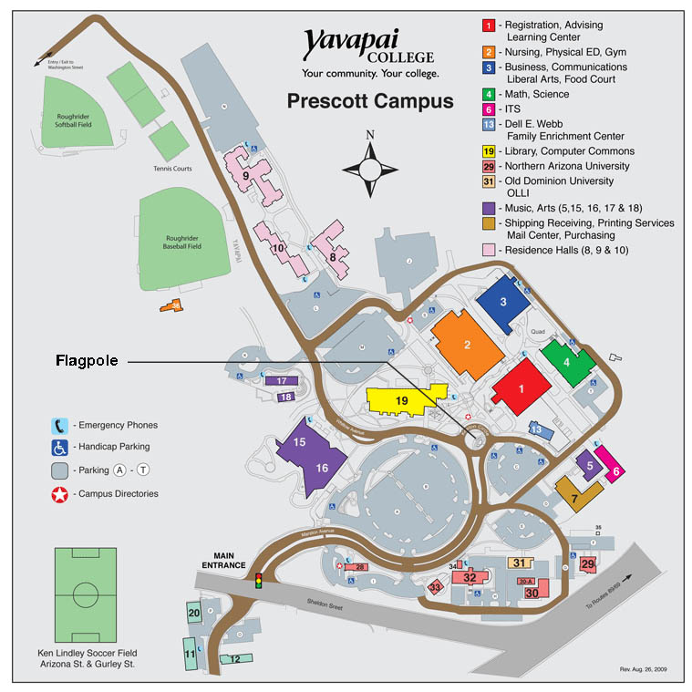 Map of Yavapai Campus w/ Flagpole